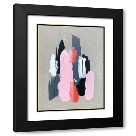 Pink Black and Grey 1 Black Modern Wood Framed Art Print with Double Matting by Storms, Alyson