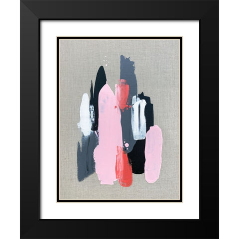Pink Black and Grey 1 Black Modern Wood Framed Art Print with Double Matting by Storms, Alyson