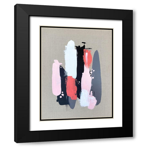 Pink Black and Grey 2 Black Modern Wood Framed Art Print with Double Matting by Storms, Alyson