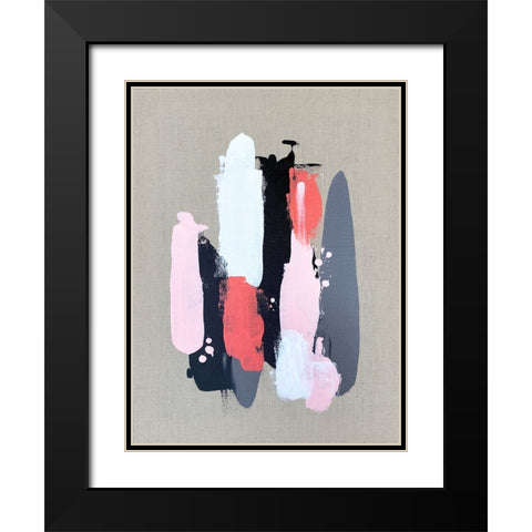 Pink Black and Grey 2 Black Modern Wood Framed Art Print with Double Matting by Storms, Alyson