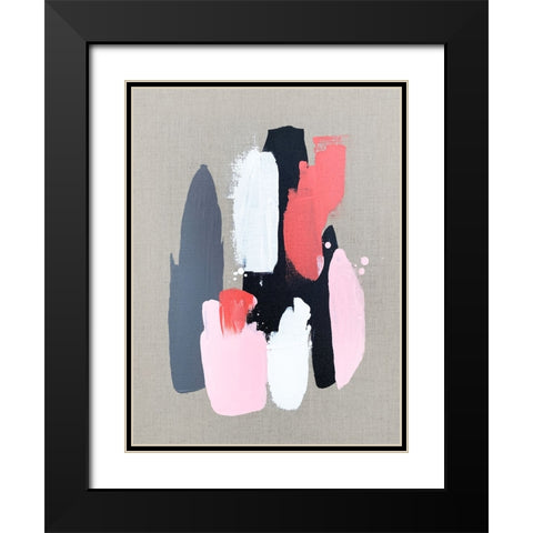 Pink Black and Grey 3 Black Modern Wood Framed Art Print with Double Matting by Storms, Alyson