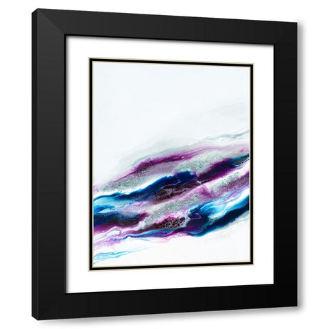 Purple and Blue Sparkles Black Modern Wood Framed Art Print with Double Matting by Storms, Alyson