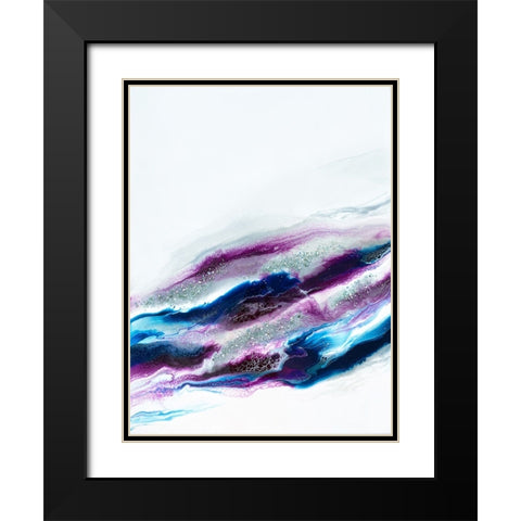 Purple and Blue Sparkles Black Modern Wood Framed Art Print with Double Matting by Storms, Alyson