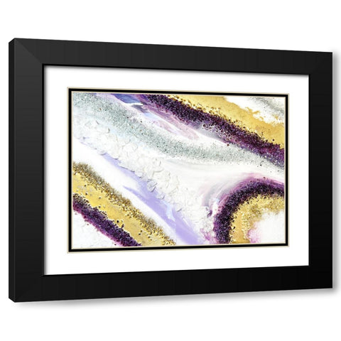 Purplei Agate Black Modern Wood Framed Art Print with Double Matting by Storms, Alyson