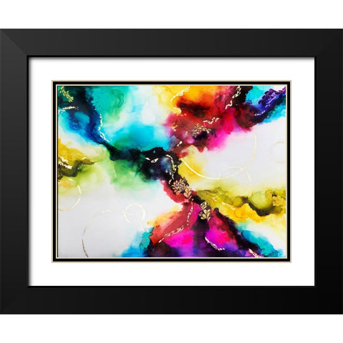 Rainbow Gold Black Modern Wood Framed Art Print with Double Matting by Storms, Alyson