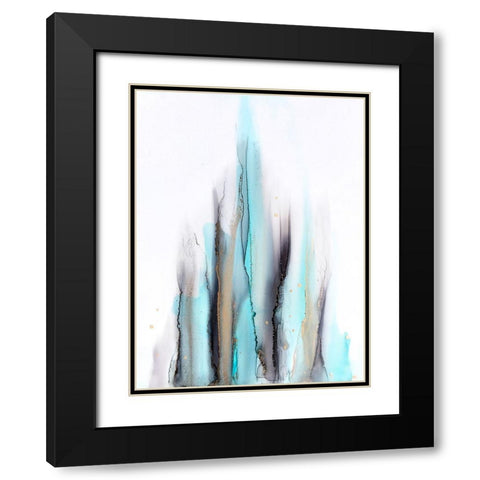 Ribbons Black Modern Wood Framed Art Print with Double Matting by Storms, Alyson