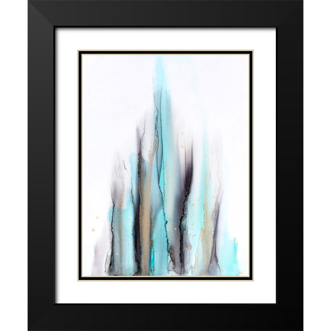 Ribbons Black Modern Wood Framed Art Print with Double Matting by Storms, Alyson