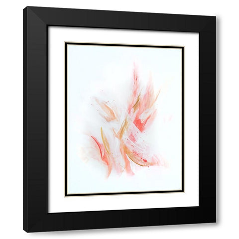 Rose Gold Ribbons Black Modern Wood Framed Art Print with Double Matting by Storms, Alyson