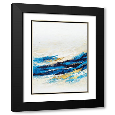 Serenity Wave Black Modern Wood Framed Art Print with Double Matting by Storms, Alyson