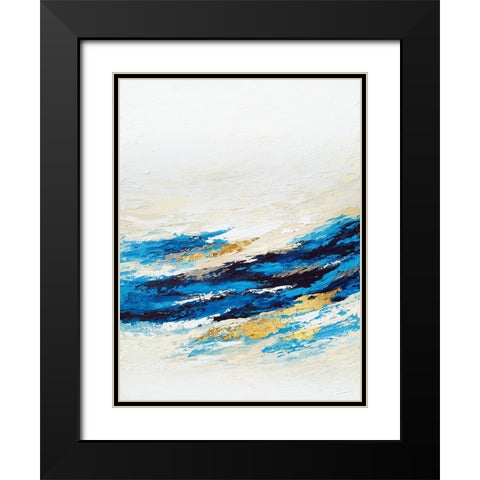 Serenity Wave Black Modern Wood Framed Art Print with Double Matting by Storms, Alyson