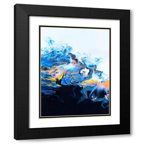 Starburst Wave Black Modern Wood Framed Art Print with Double Matting by Storms, Alyson