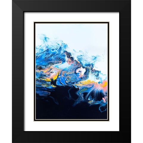 Starburst Wave Black Modern Wood Framed Art Print with Double Matting by Storms, Alyson