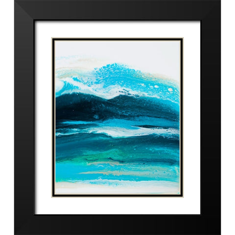 Teal Wave 1 Black Modern Wood Framed Art Print with Double Matting by Storms, Alyson