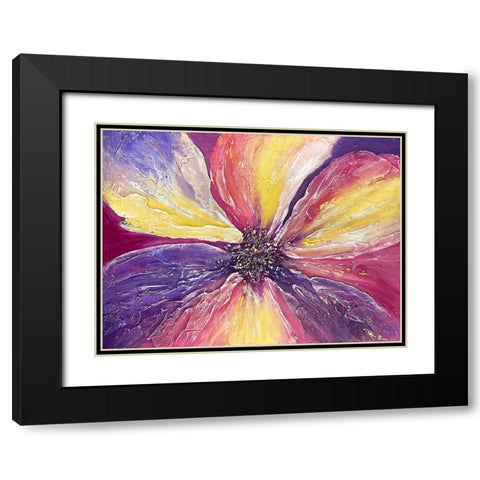 Warm Flower Black Modern Wood Framed Art Print with Double Matting by Storms, Alyson