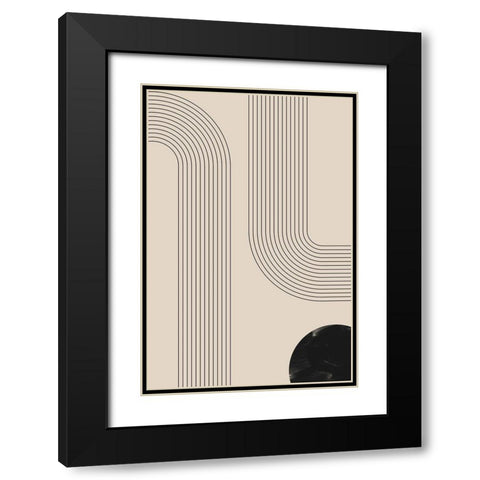 Black Minimal Line Art Black Modern Wood Framed Art Print with Double Matting by Thaitanom, Nikki