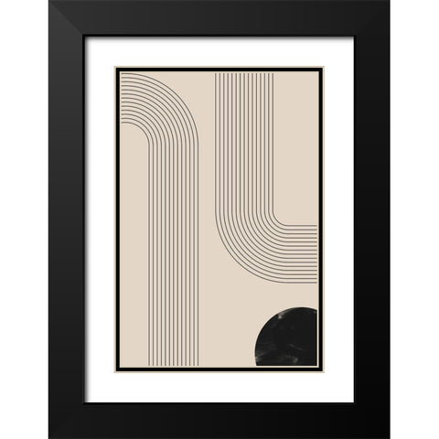 Black Minimal Line Art Black Modern Wood Framed Art Print with Double Matting by Thaitanom, Nikki