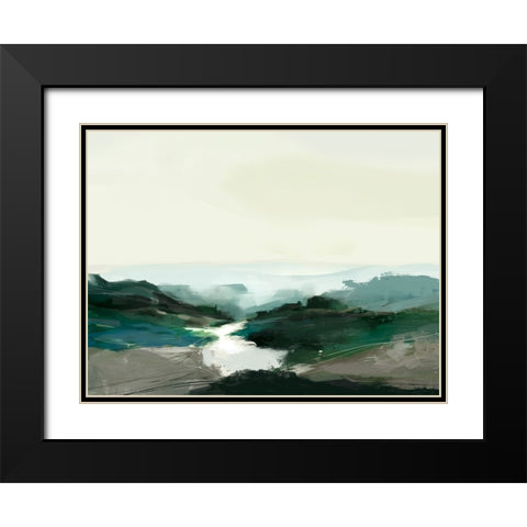 Highland View Black Modern Wood Framed Art Print with Double Matting by Hobday, Dan