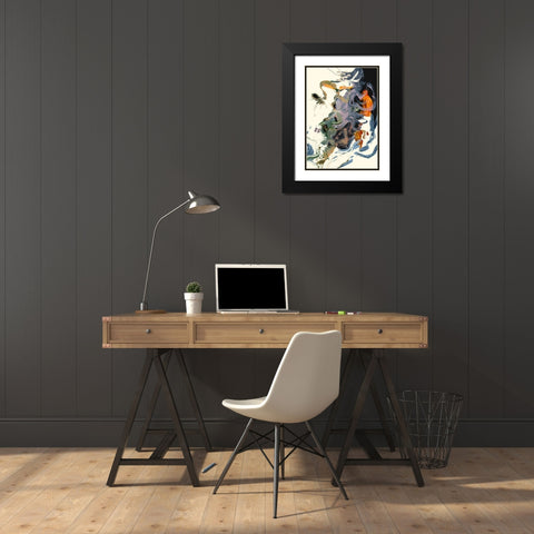 Theone Black Modern Wood Framed Art Print with Double Matting by Hobday, Dan