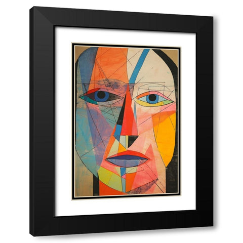 The Face Black Modern Wood Framed Art Print with Double Matting by Treechild