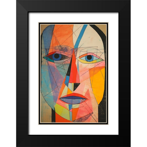 The Face Black Modern Wood Framed Art Print with Double Matting by Treechild
