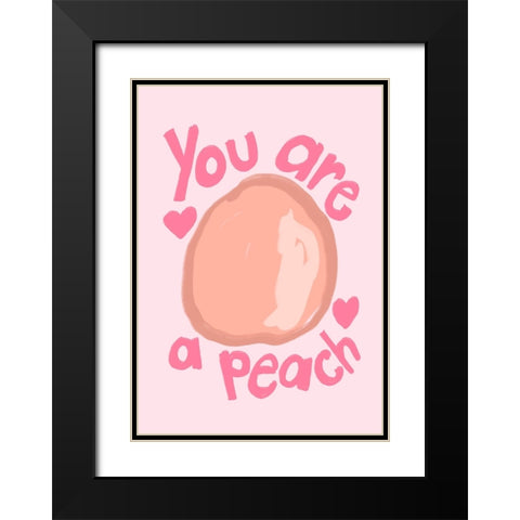 Peach Black Modern Wood Framed Art Print with Double Matting by Fritsch, Athene