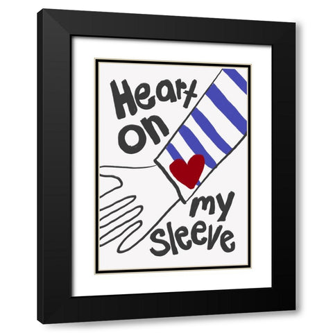 Heart On My Sleeve Black Modern Wood Framed Art Print with Double Matting by Fritsch, Athene