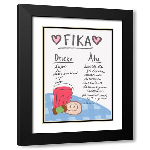 Fika Black Modern Wood Framed Art Print with Double Matting by Fritsch, Athene