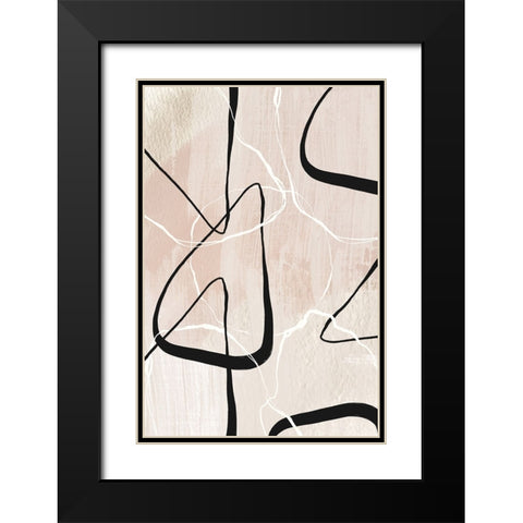 White Lines 1 Black Modern Wood Framed Art Print with Double Matting by Ann Moss, Sally
