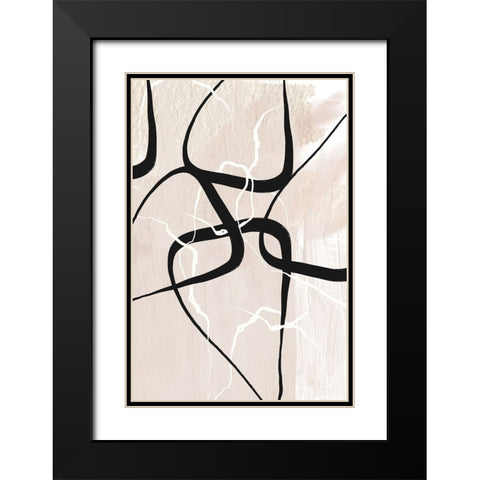 White Lines 2 Black Modern Wood Framed Art Print with Double Matting by Ann Moss, Sally