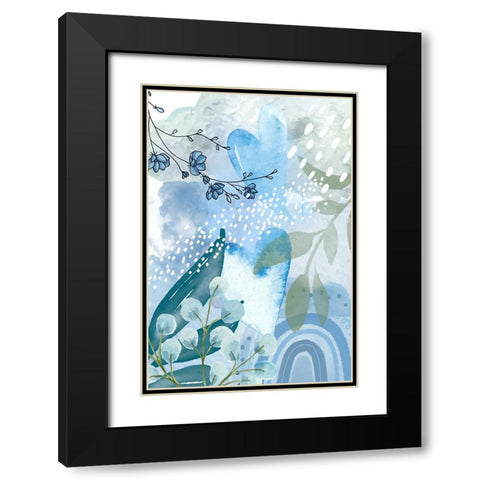 Iceberg Blue-2 Black Modern Wood Framed Art Print with Double Matting by Ann Moss, Sally