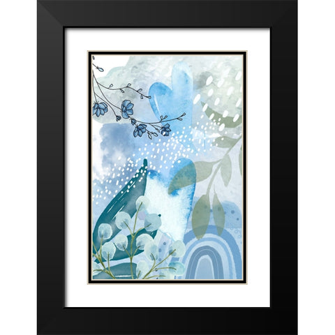 Iceberg Blue-2 Black Modern Wood Framed Art Print with Double Matting by Ann Moss, Sally