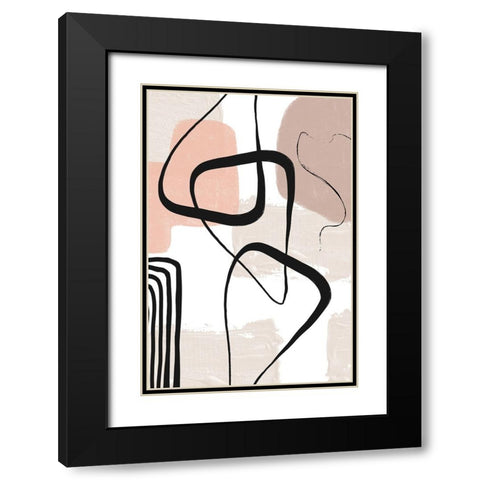 Smooth Shapes 1 Black Modern Wood Framed Art Print with Double Matting by Ann Moss, Sally