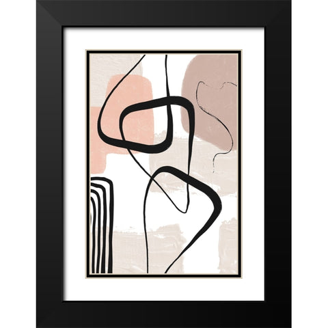 Smooth Shapes 1 Black Modern Wood Framed Art Print with Double Matting by Ann Moss, Sally