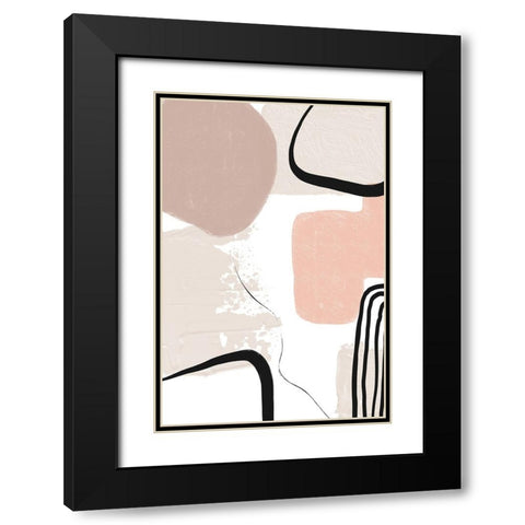 Smooth Shape 2 Black Modern Wood Framed Art Print with Double Matting by Ann Moss, Sally