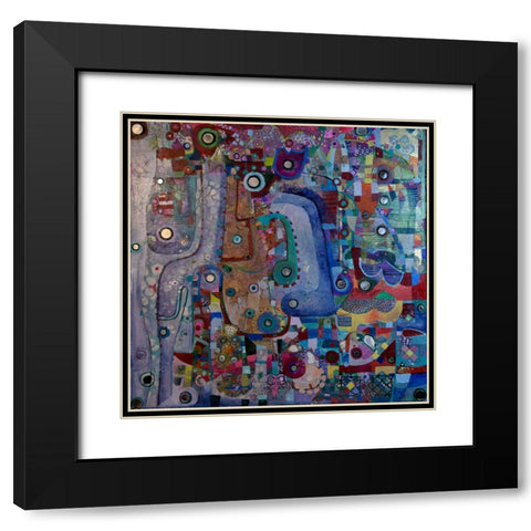 Indigo Mirror Black Modern Wood Framed Art Print with Double Matting by Loebelsohn, Alise