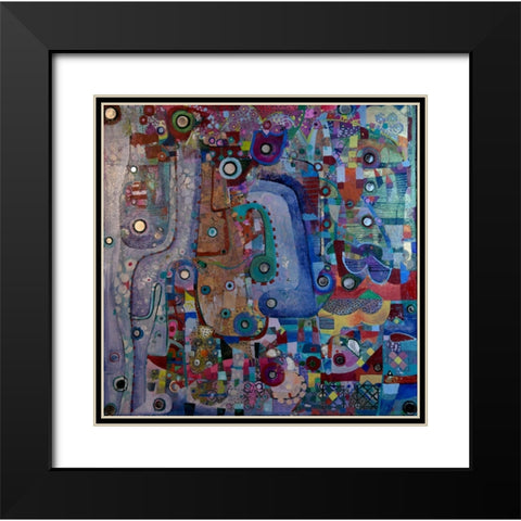 Indigo Mirror Black Modern Wood Framed Art Print with Double Matting by Loebelsohn, Alise