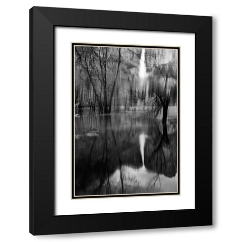 Yosemite Falls Black Modern Wood Framed Art Print with Double Matting by Berry, Jerry