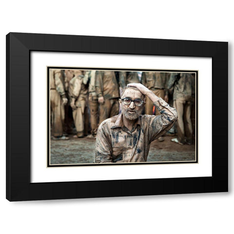 Mourning Black Modern Wood Framed Art Print with Double Matting by Momeni, Mohammadreza