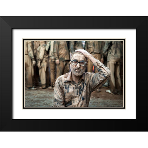 Mourning Black Modern Wood Framed Art Print with Double Matting by Momeni, Mohammadreza