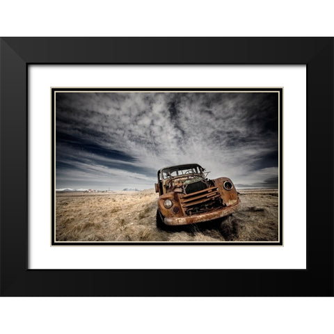 Volvo Black Modern Wood Framed Art Print with Double Matting by Ingibergsson, Bragi