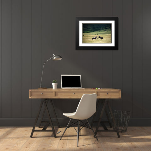 Peace Black Modern Wood Framed Art Print with Double Matting by Vidak, Vedran