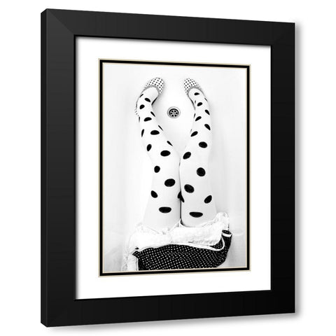 Dotted 2 Black Modern Wood Framed Art Print with Double Matting by Wasilewski, Adam