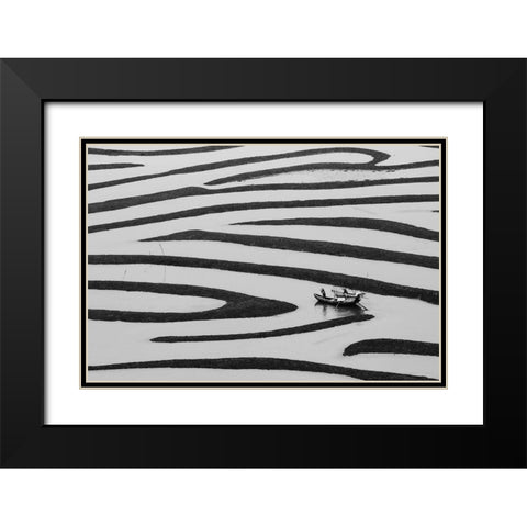 The Beauty Of Simple Life Black Modern Wood Framed Art Print with Double Matting by Youdutian