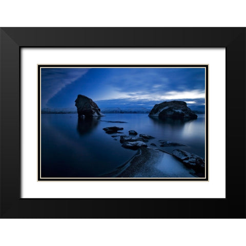 Blues Black Modern Wood Framed Art Print with Double Matting by Ingibergsson, Bragi