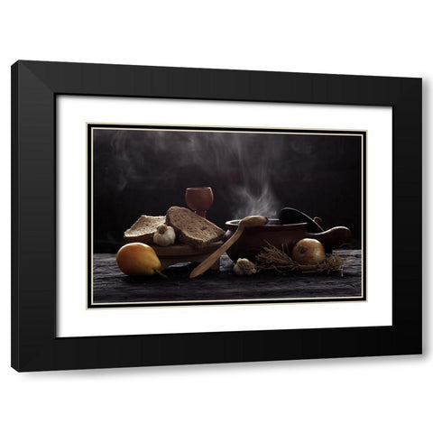 Untitled Black Modern Wood Framed Art Print with Double Matting by Basa, Emine