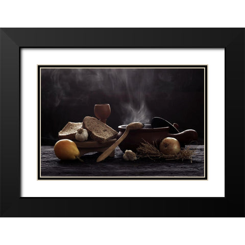Untitled Black Modern Wood Framed Art Print with Double Matting by Basa, Emine