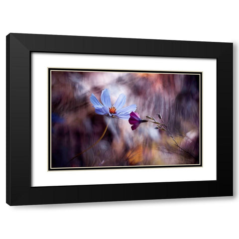 Le Rendez Vous Black Modern Wood Framed Art Print with Double Matting by Bravin, Fabien