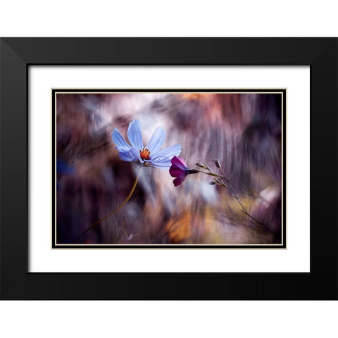 Le Rendez Vous Black Modern Wood Framed Art Print with Double Matting by Bravin, Fabien