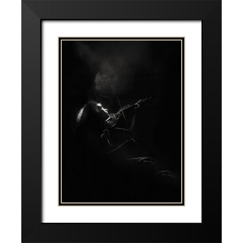 First, There Was A Violin.... Black Modern Wood Framed Art Print with Double Matting by Bosogea-Tudor, Ileana