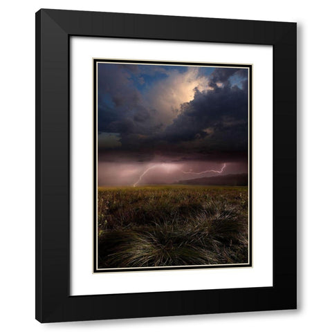 Summer Lights Black Modern Wood Framed Art Print with Double Matting by Schumacher, Nicolas
